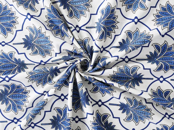 Blue_Cotton_Lotus_Harmony_Double_Bedsheet_With_Pillow_Cover_120X120_Cm